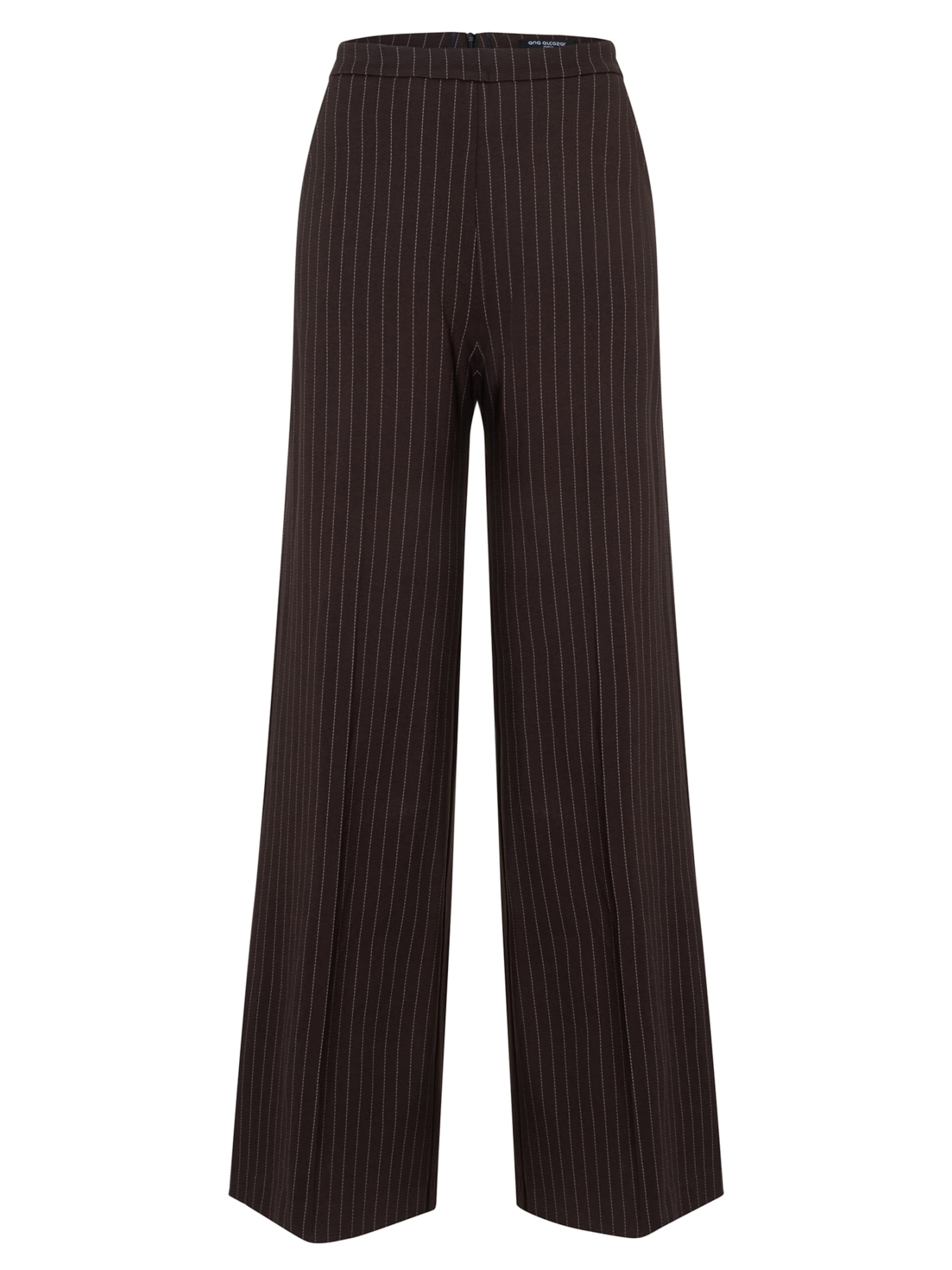 Ana Alcazar Wide leg Pleated Pants ' Eweltis ' in Brown: front