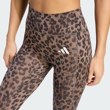 ADIDAS PERFORMANCE Skinny Sportbroek 'Optime Essentials' in Bruin