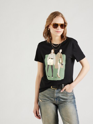 ONLY T-Shirt 'ONLANNIKA' in Schwarz: Vorderseite