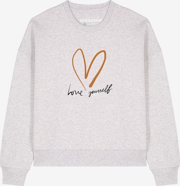 Sweat-shirt 'Self love ' Watapparel en gris : devant