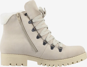 Rieker Lace-Up Ankle Boots in Beige