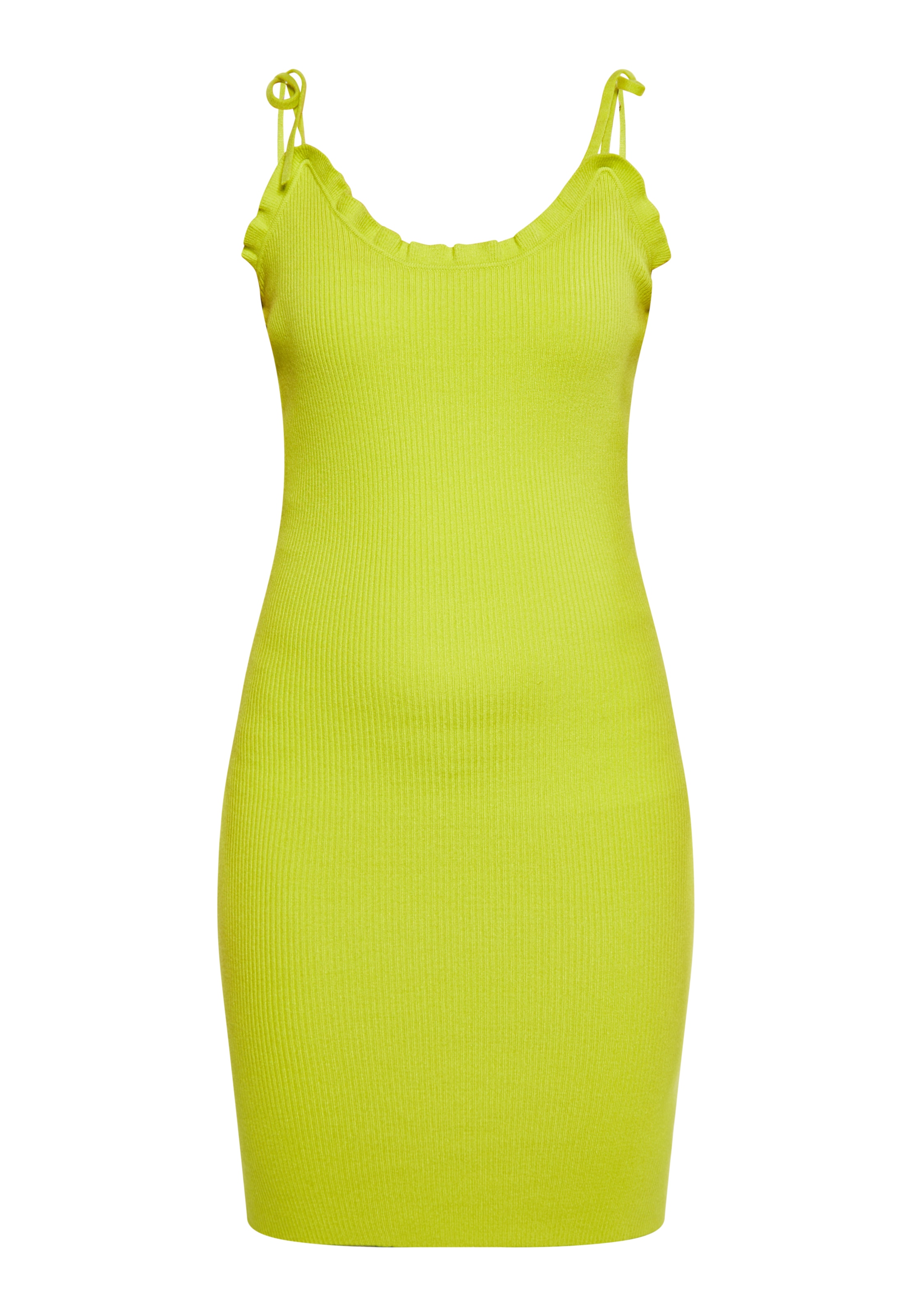 swirly Stickad klänning i grön: framsida