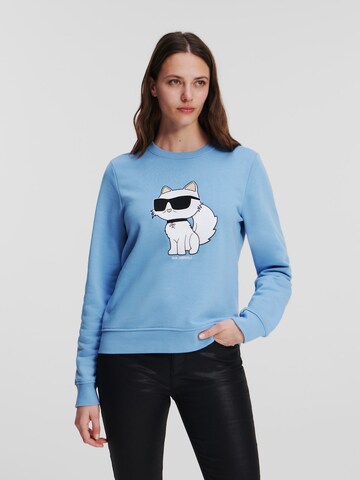 Sweat-shirt 'Choupette' Karl Lagerfeld en bleu : devant