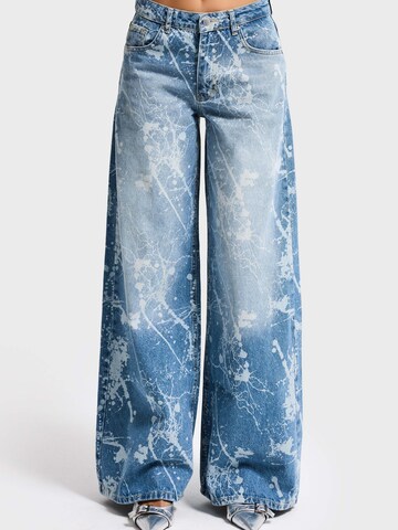 Wide Leg Jean 'PRINTED PALAZZO MID RISE JEANS' IT'S BASIC en bleu