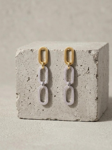 DNSK Copenhagen - Pendientes 'SELMA Waterproof 18K Gold Plated Duo Tone Earrings – Brushed/Sanded Stainless Steel' en oro