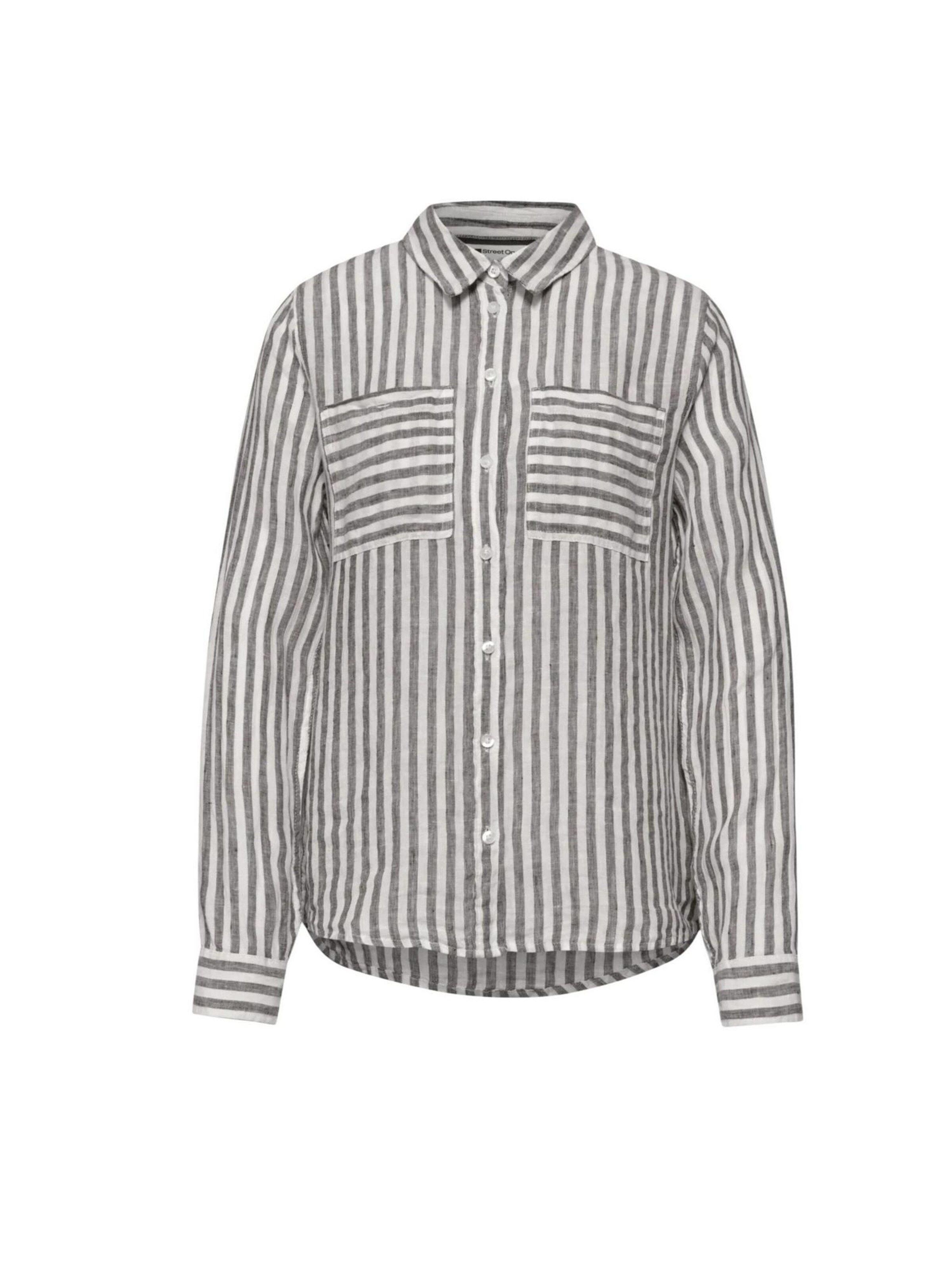 Camicia da donna 'SOL_LTD QR Striped shirtcollarblouse 346289' di STREET ONE in marrone: frontale