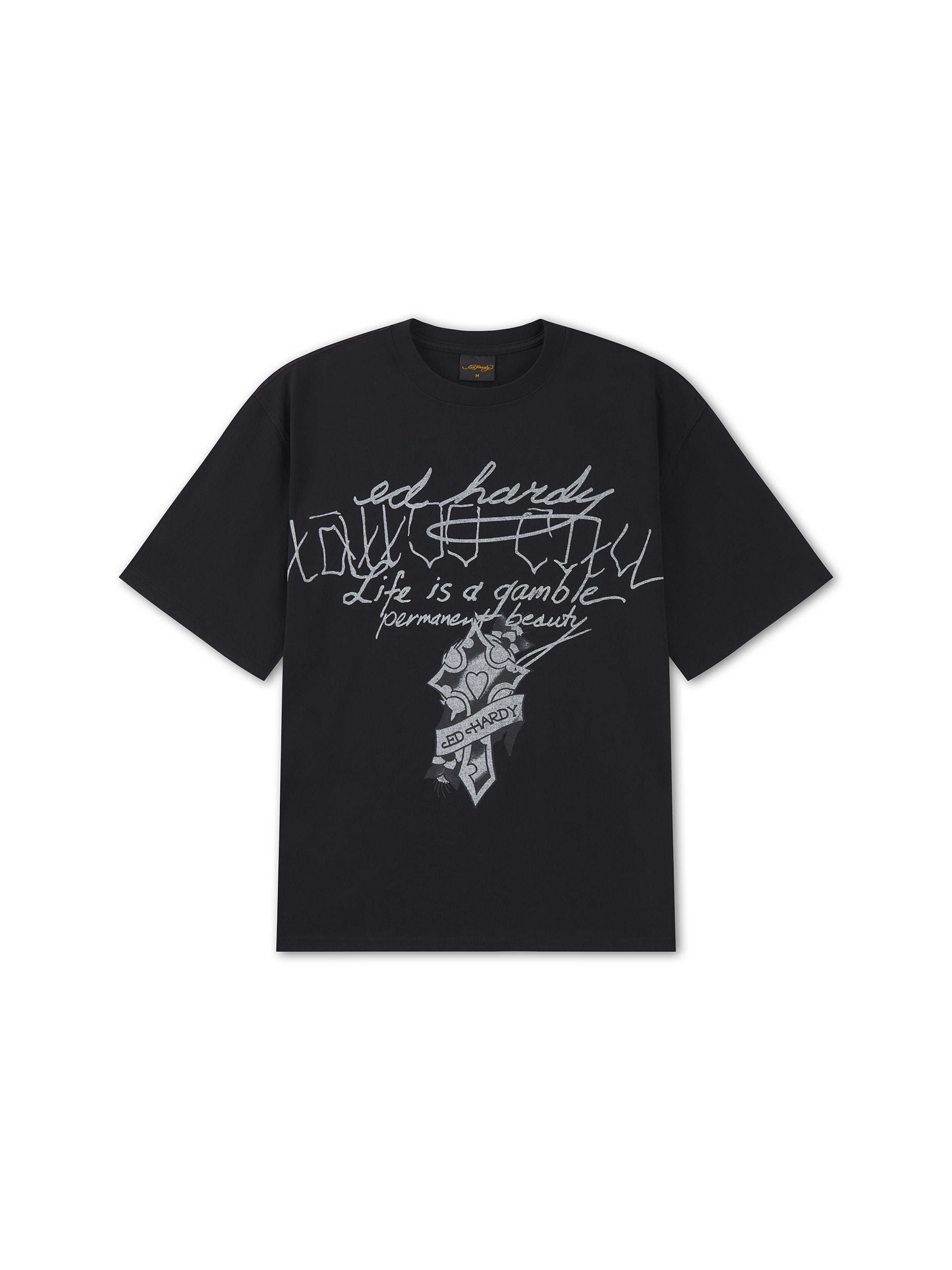 Ed Hardy - Camiseta en negro: frente