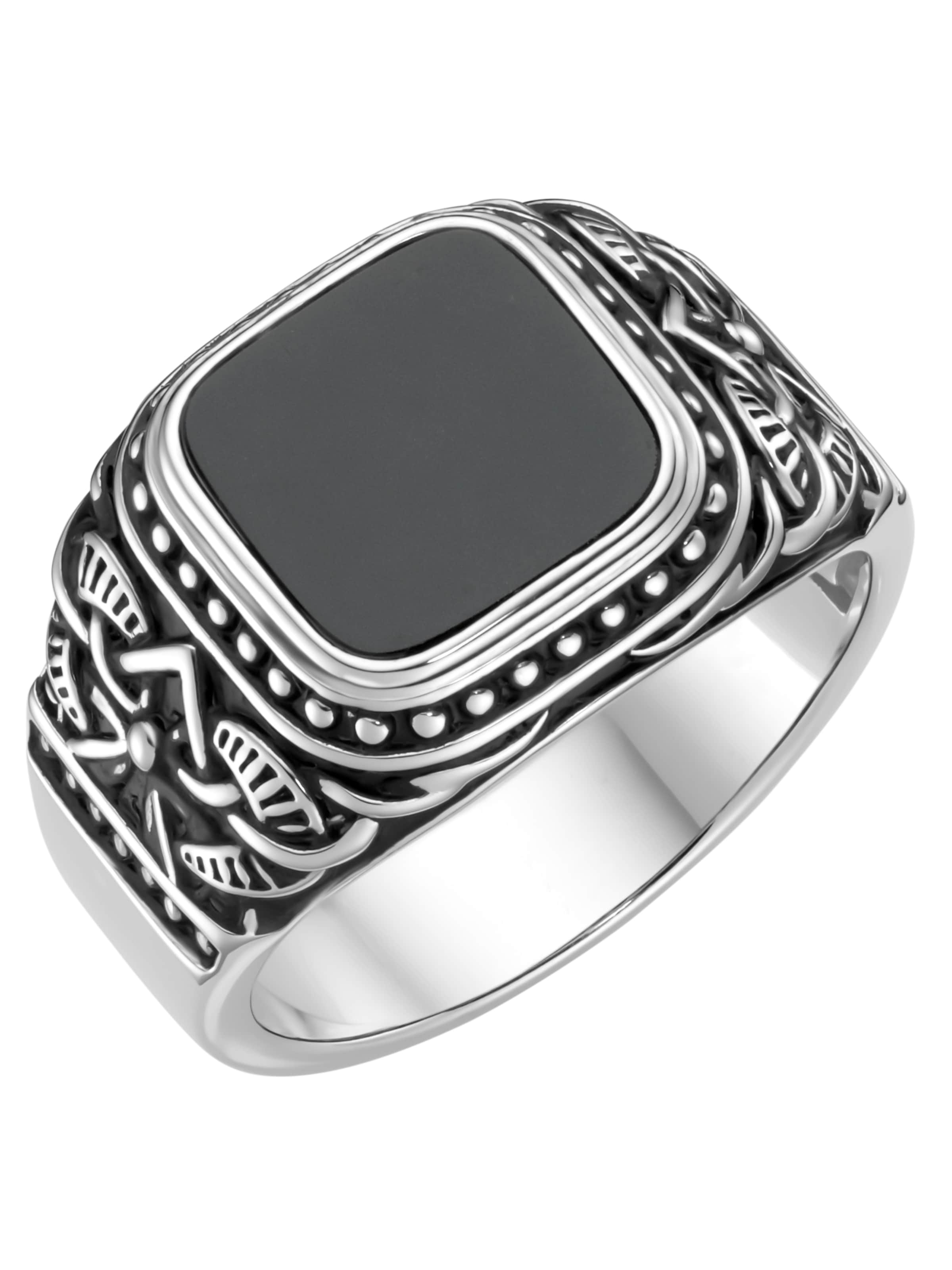 Anello di Giorgio Martello Milano in nero: frontale