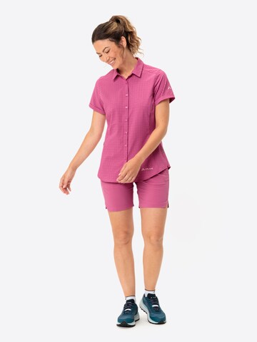 VAUDE Athletic button up shirt ' Seiland III ' in Pink