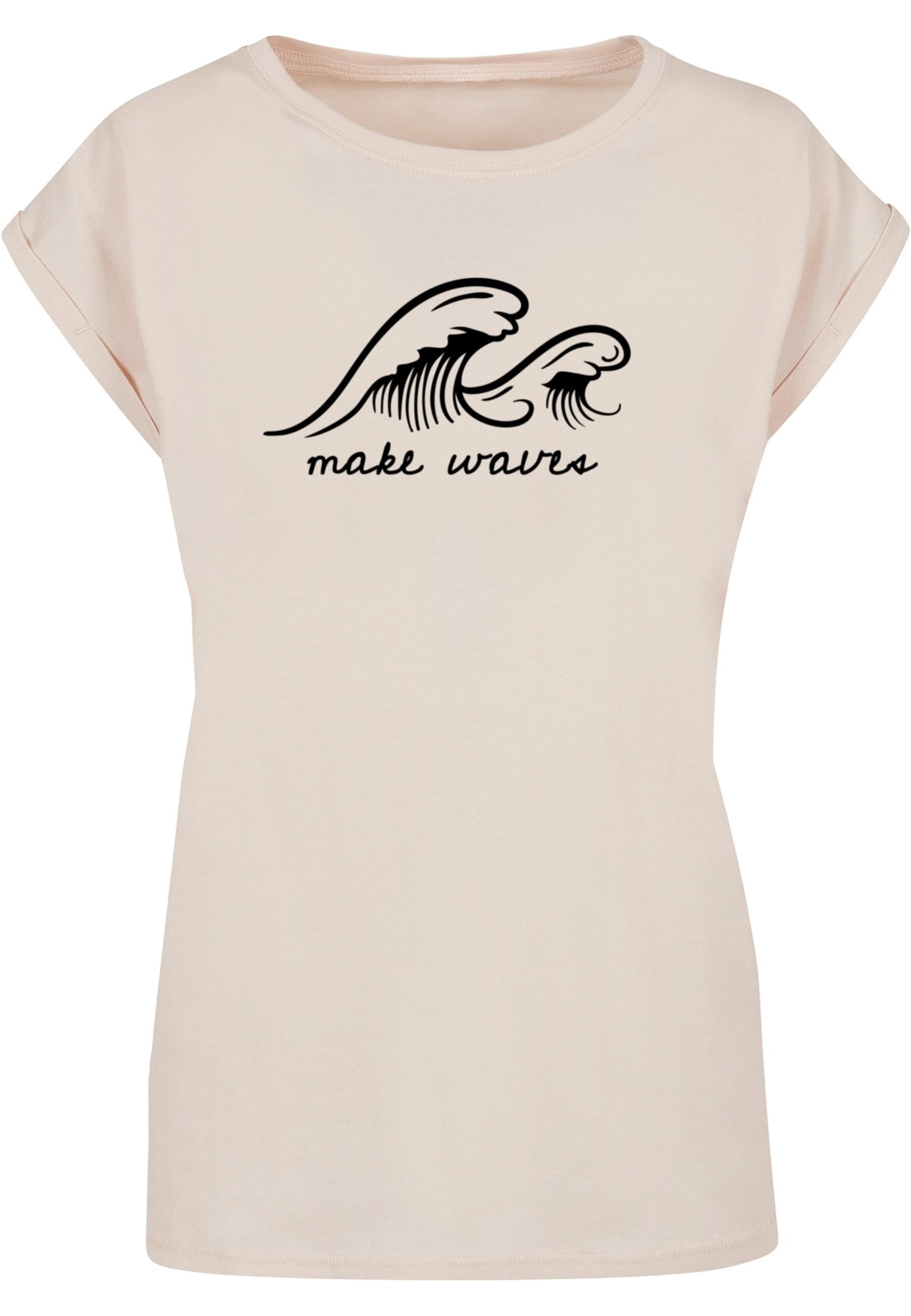 Merchcode T-Shirt 'Summer - Make waves' in Beige: Vorderseite