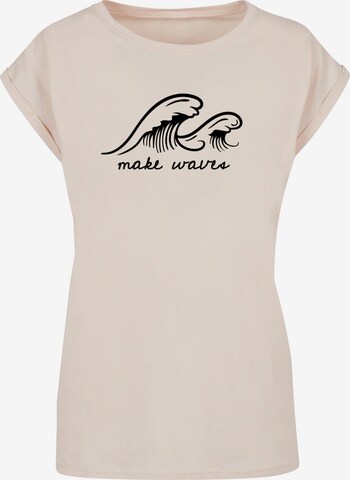 Merchcode T-Shirt 'Summer - Make waves' in Beige: predná strana