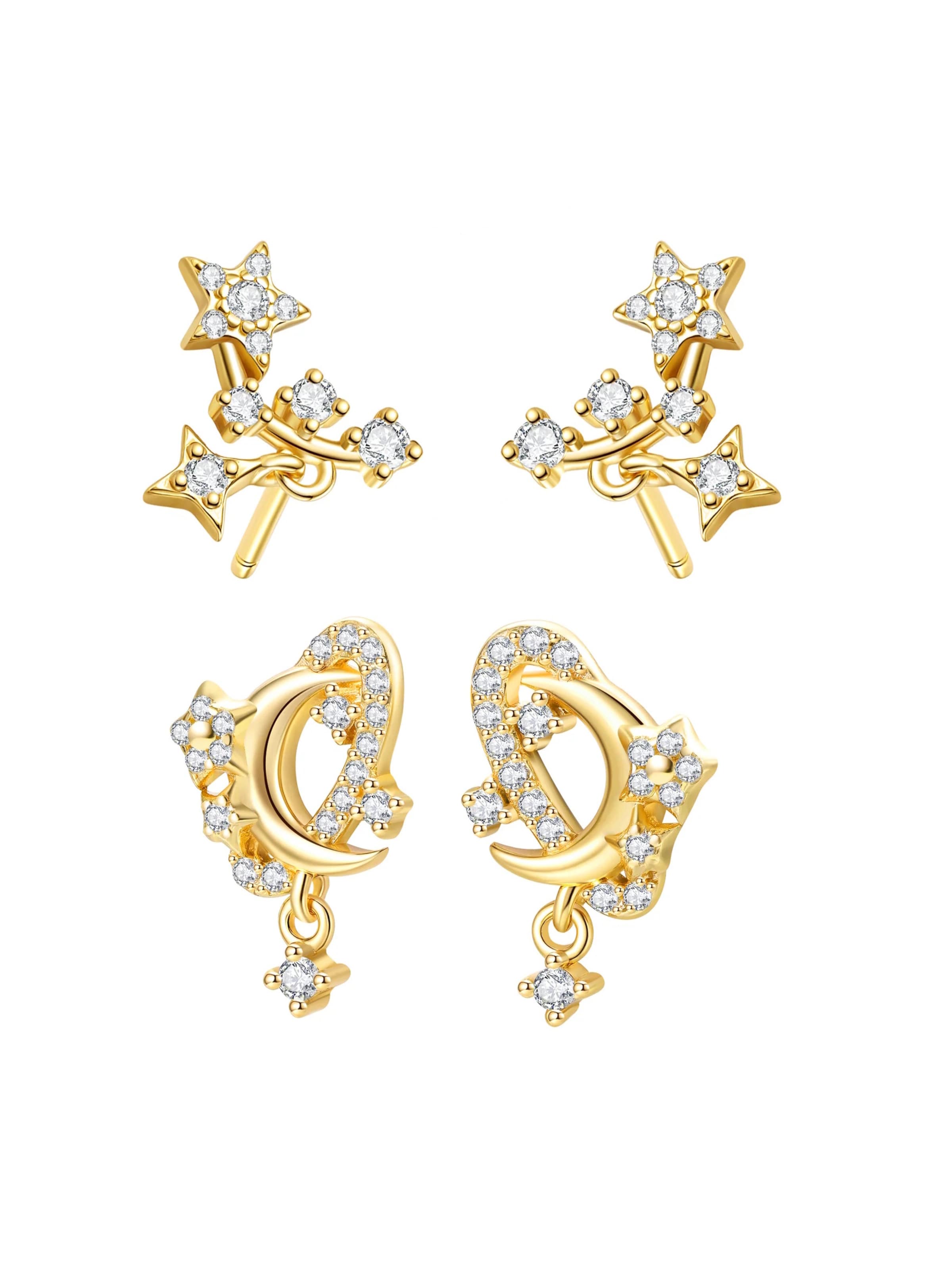 Orecchini 'Cosmic Shine' di Hey Happiness in oro