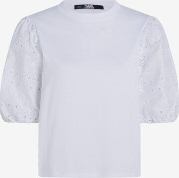 Karl Lagerfeld Bluse 'Lace' i hvit: forside