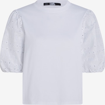 Karl Lagerfeld Blouse 'Lace' in Wit: voorkant