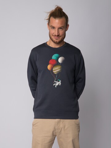 Sweat-shirt ' Balloon Spaceman ' Watapparel en gris : devant