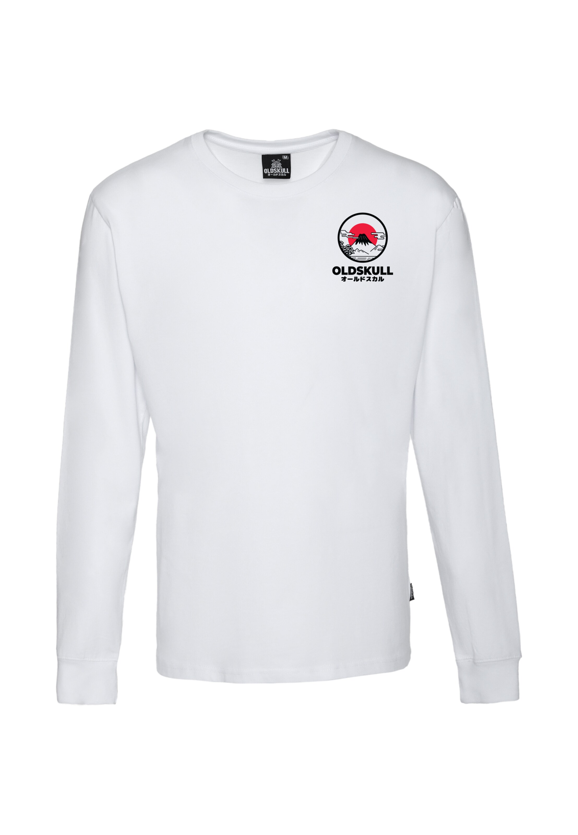 Oldskull Langarmshirt in Weiß: Vorderseite