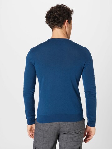 HUGO Пуловер 'San Cedric' в синьо