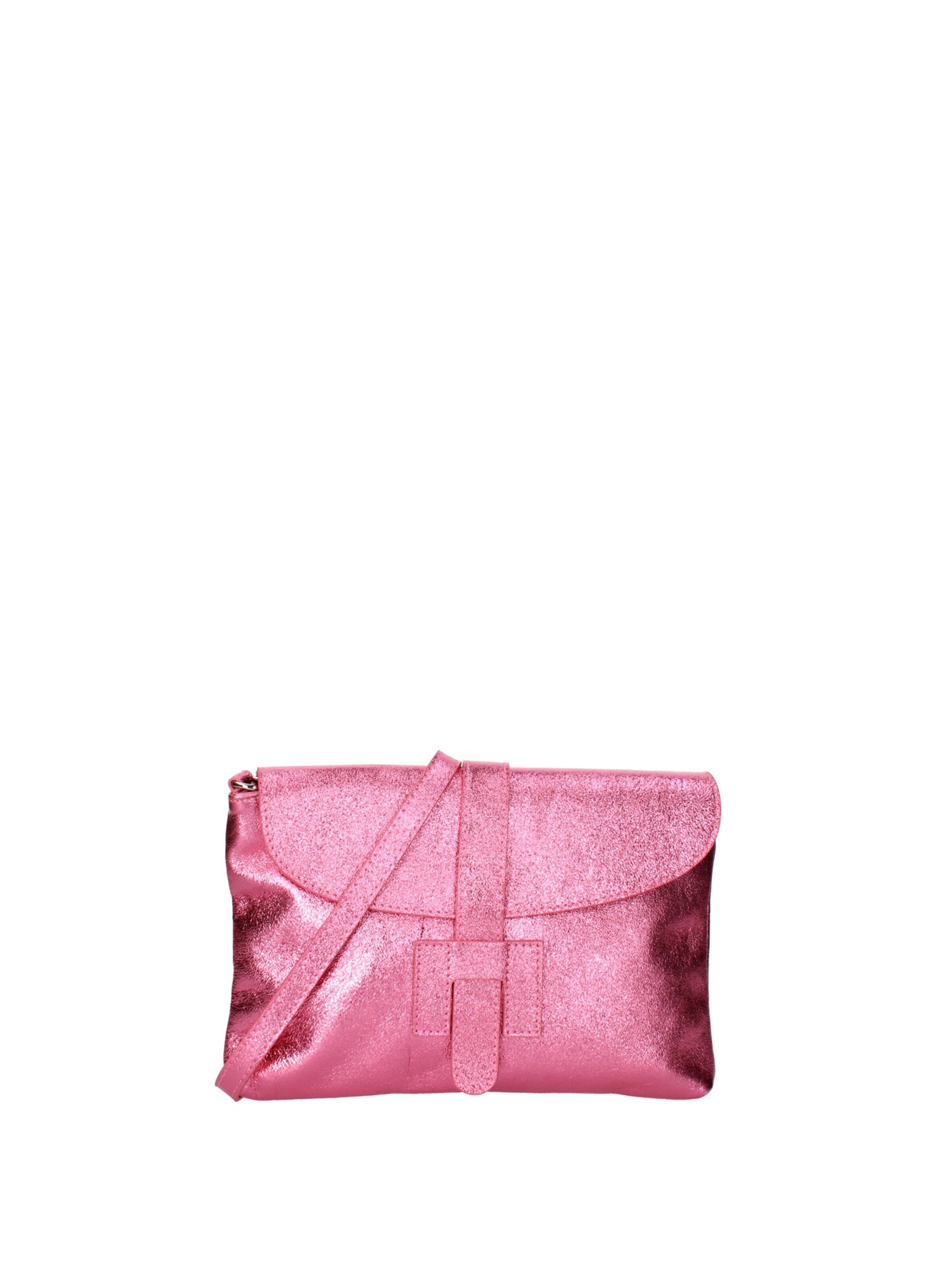 Pochette 'Pochette Donna Vera Pelle Laminato - Tracolla Regolabile' di Viola Castellani in rosa: frontale