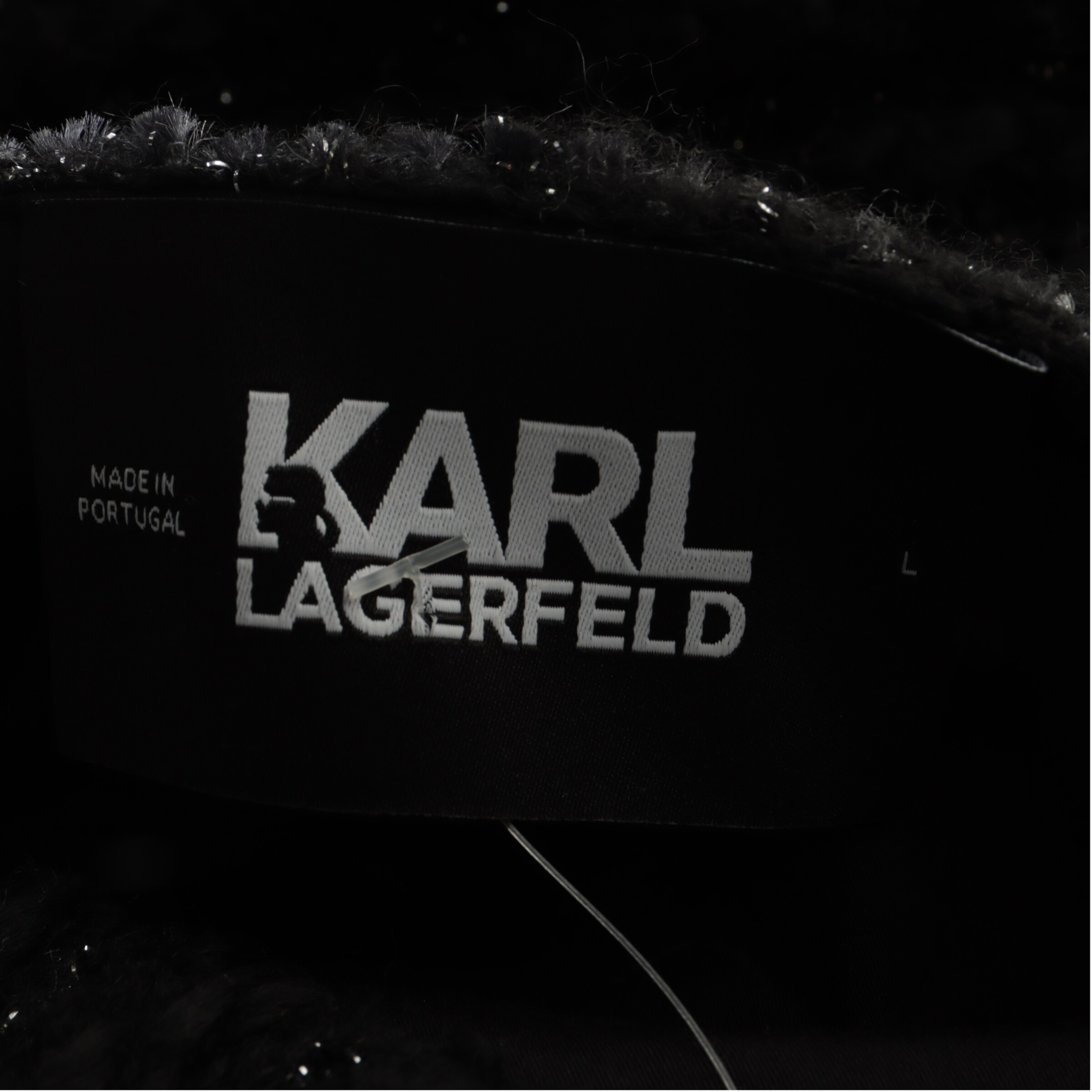 Karl Lagerfeld Pullover / Strickjacke L in Schwarz