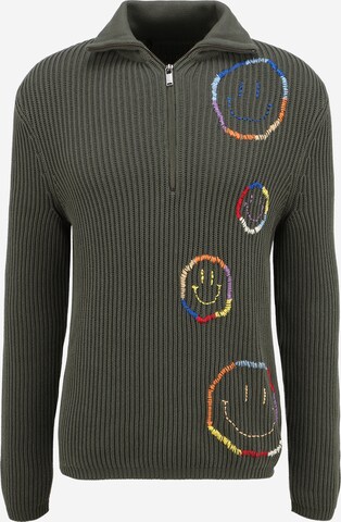 ABOUT YOU REBIRTH STUDIOS Sweatshirt 'Drykorn Upcycled Smiley' in Grün: predná strana