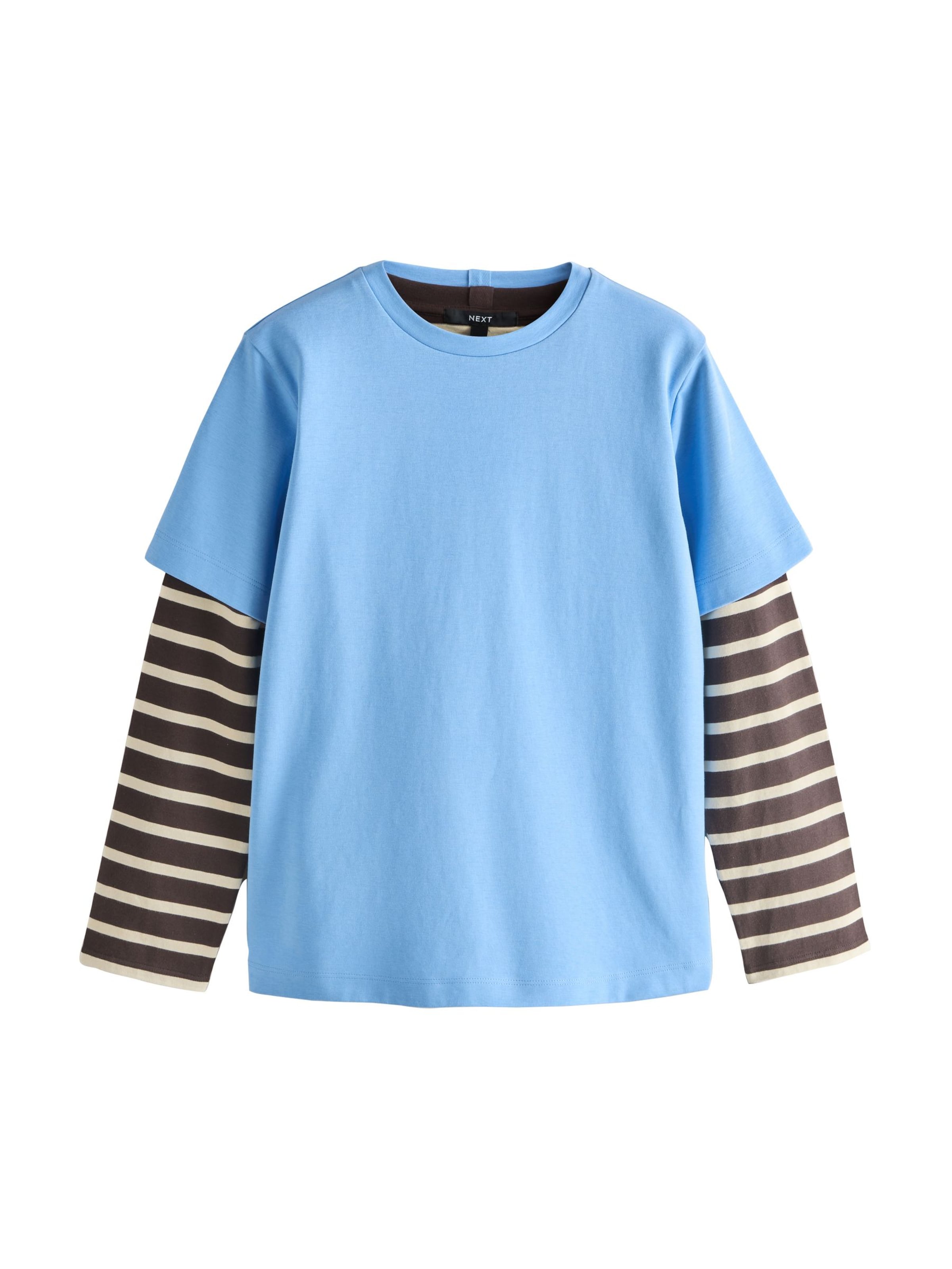 Next Shirt in M in hellblau / schwarz / weiß, Produktansicht