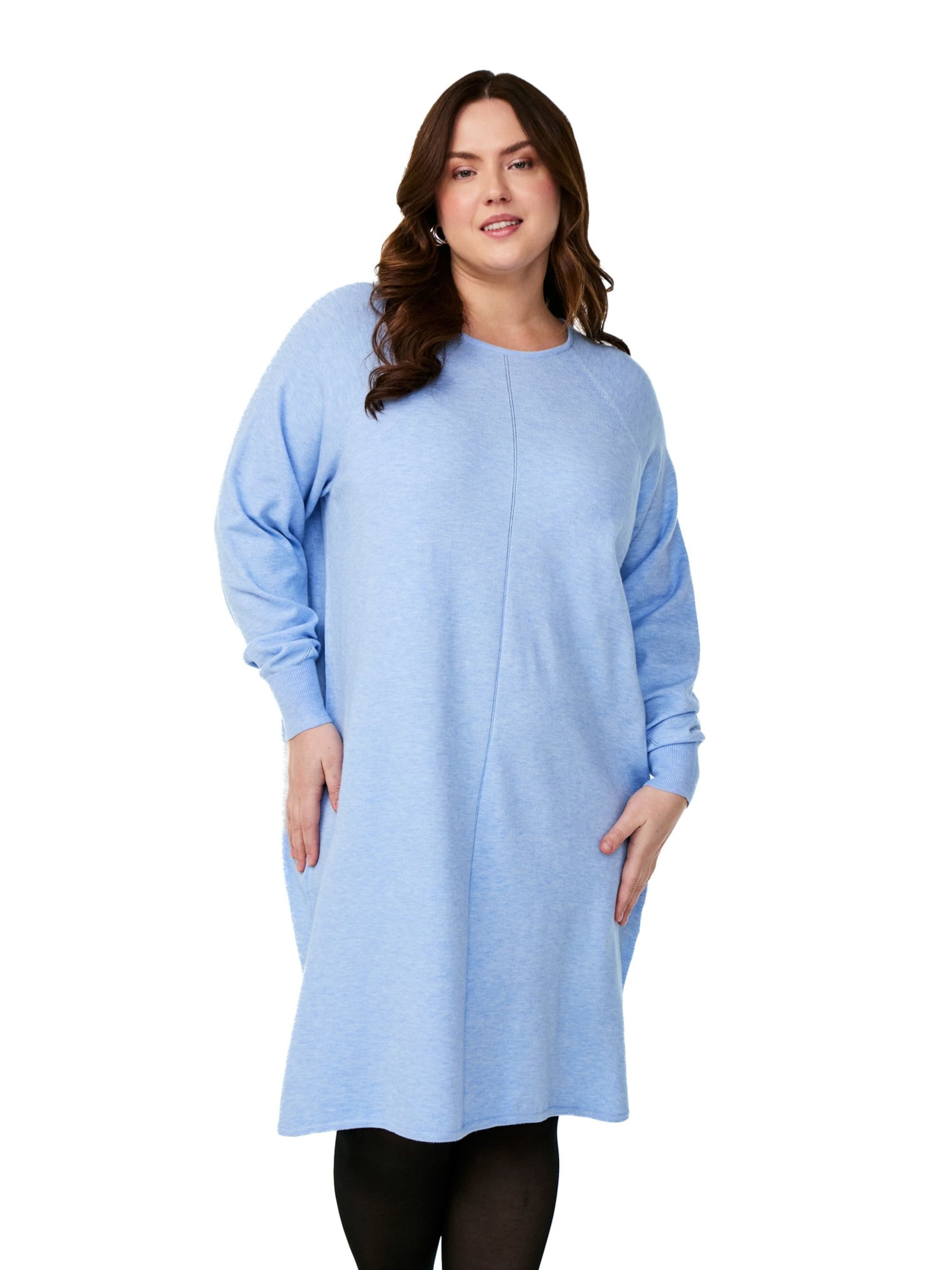 Zizzi Kootud kleit 'Caella', värv sinine: eest vaates