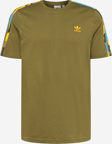 ADIDAS ORIGINALS T-Shirt '3-Stripes Camo' in Grün: predná strana