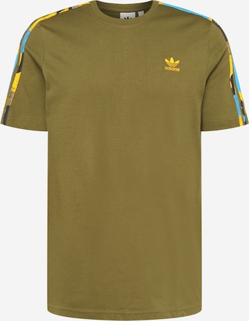 Tricou '3-Stripes Camo' de la ADIDAS ORIGINALS pe verde: față