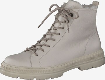 Paul Green Lace-Up Ankle Boots in Beige: front