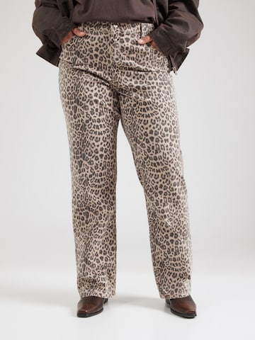 ONLY Carmakoma - Regular Calças de ganga 'CARMEGAN' em bege: frente