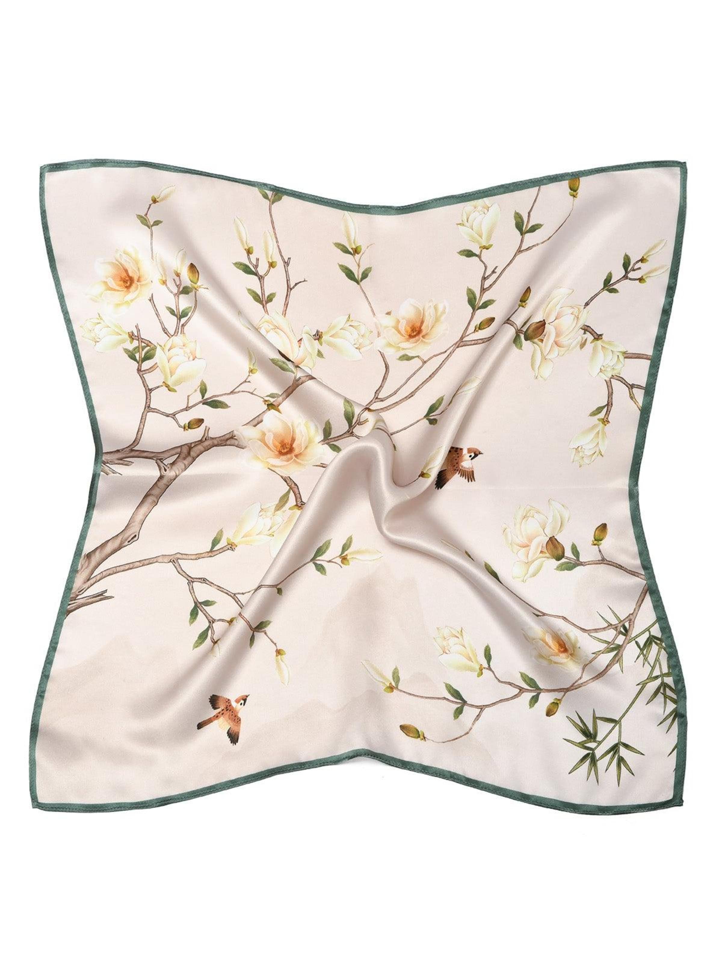 Sciarpa 'Seidentuch Magnolie  weiß' di MayTree in rosa: frontale