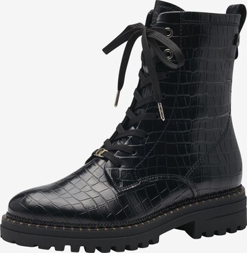 TAMARIS Lace-Up Ankle Boots in Black: front