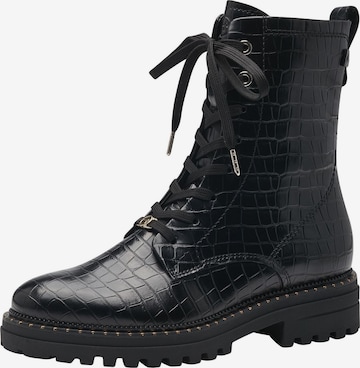 TAMARIS Lace-Up Ankle Boots in Black: front