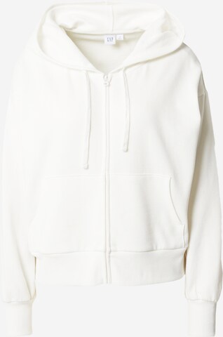 GAP Zip-Up Hoodie in White: front