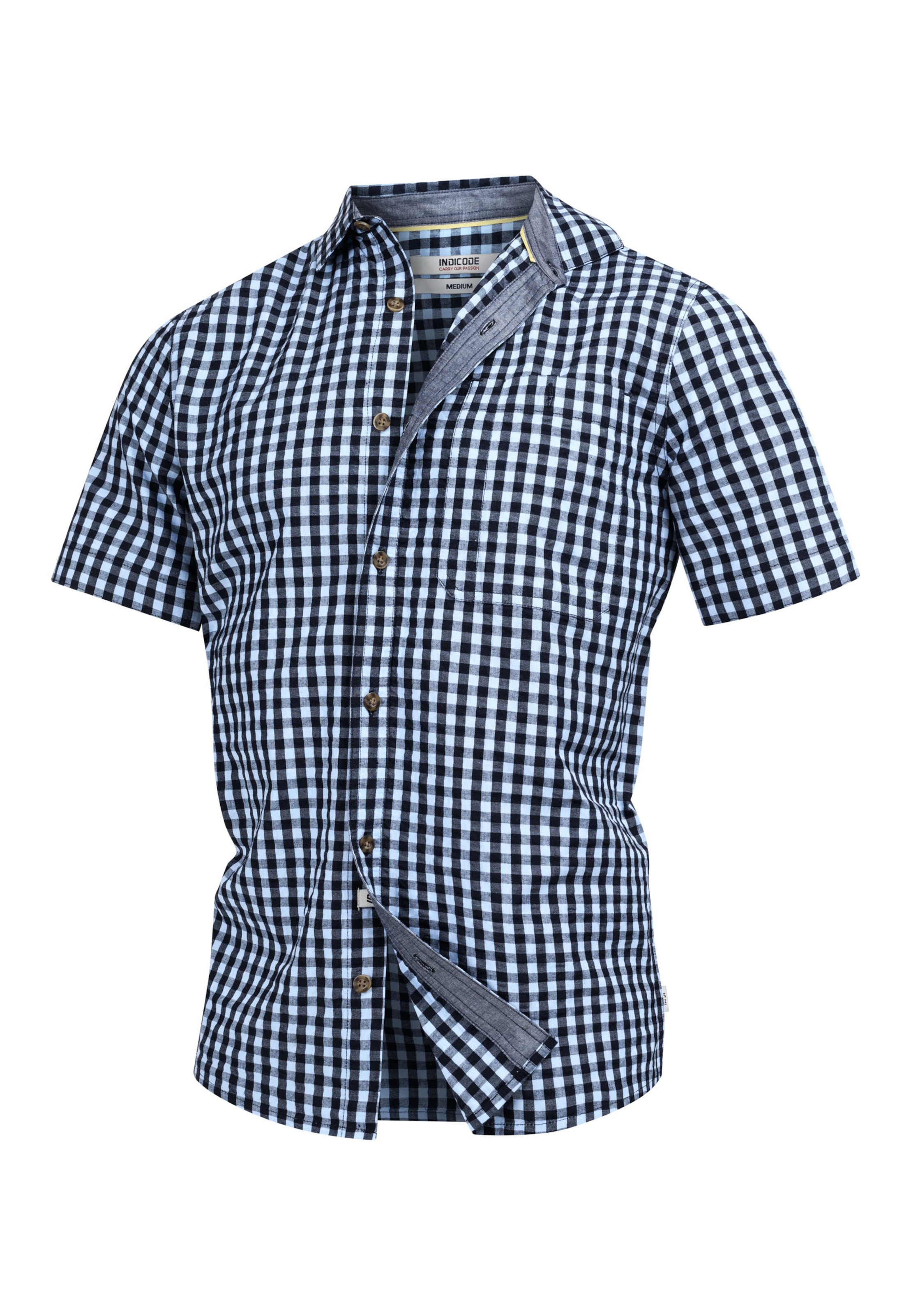 INDICODE JEANS Comfort fit Button Up Shirt in Blue: front