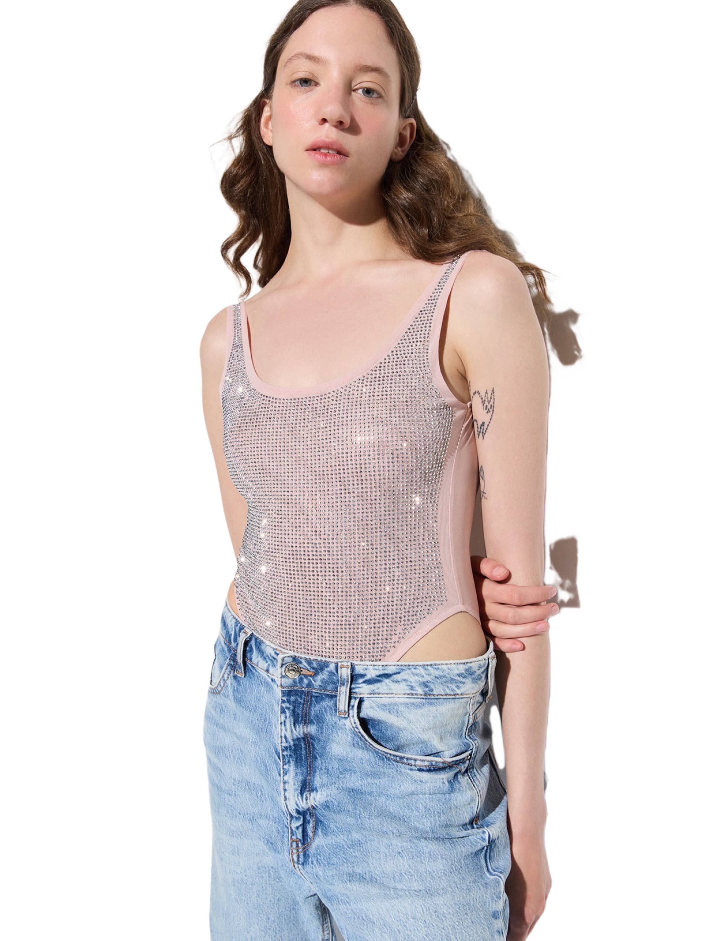 No Matter What Bustier Shirtbody in Pink: Vorderseite