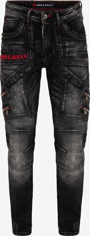 CIPO & BAXX Regular Jeans in Zwart: voorkant