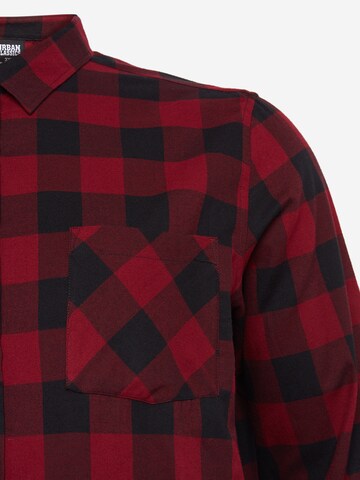 Urban Classics Regular fit Button Up Shirt in Red