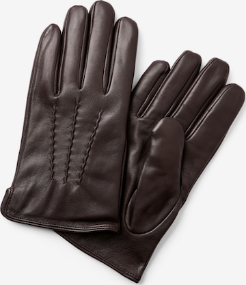 Trendhim Full Finger Gloves 'Fjeld' in Brown: front