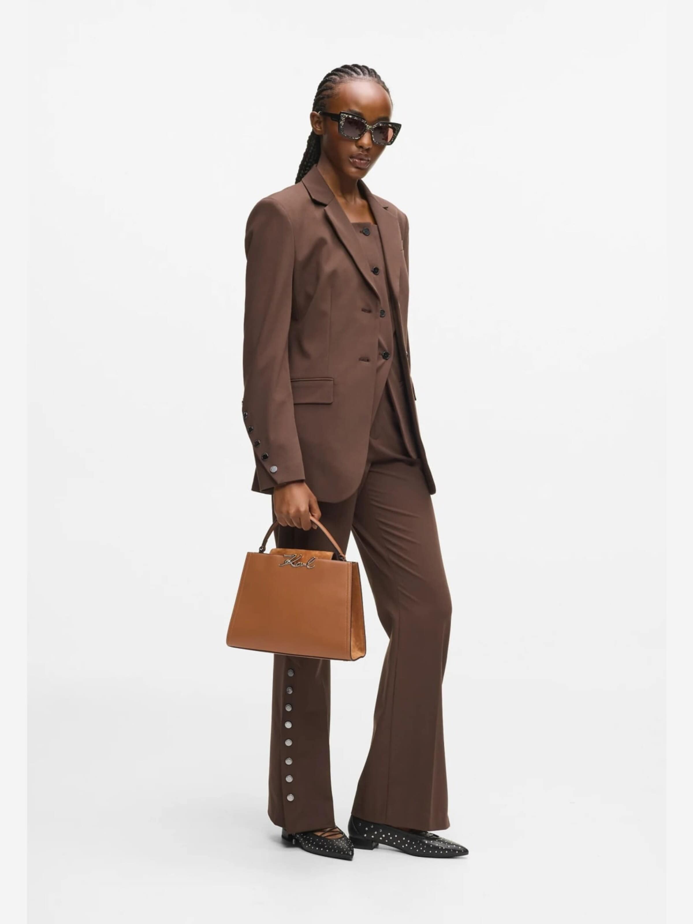 Karl Lagerfeld Torebka 'Karl Lagerfeld Sac à poignée supérieure K/Signature Tan Foncé' w kolorze brązowy: przód