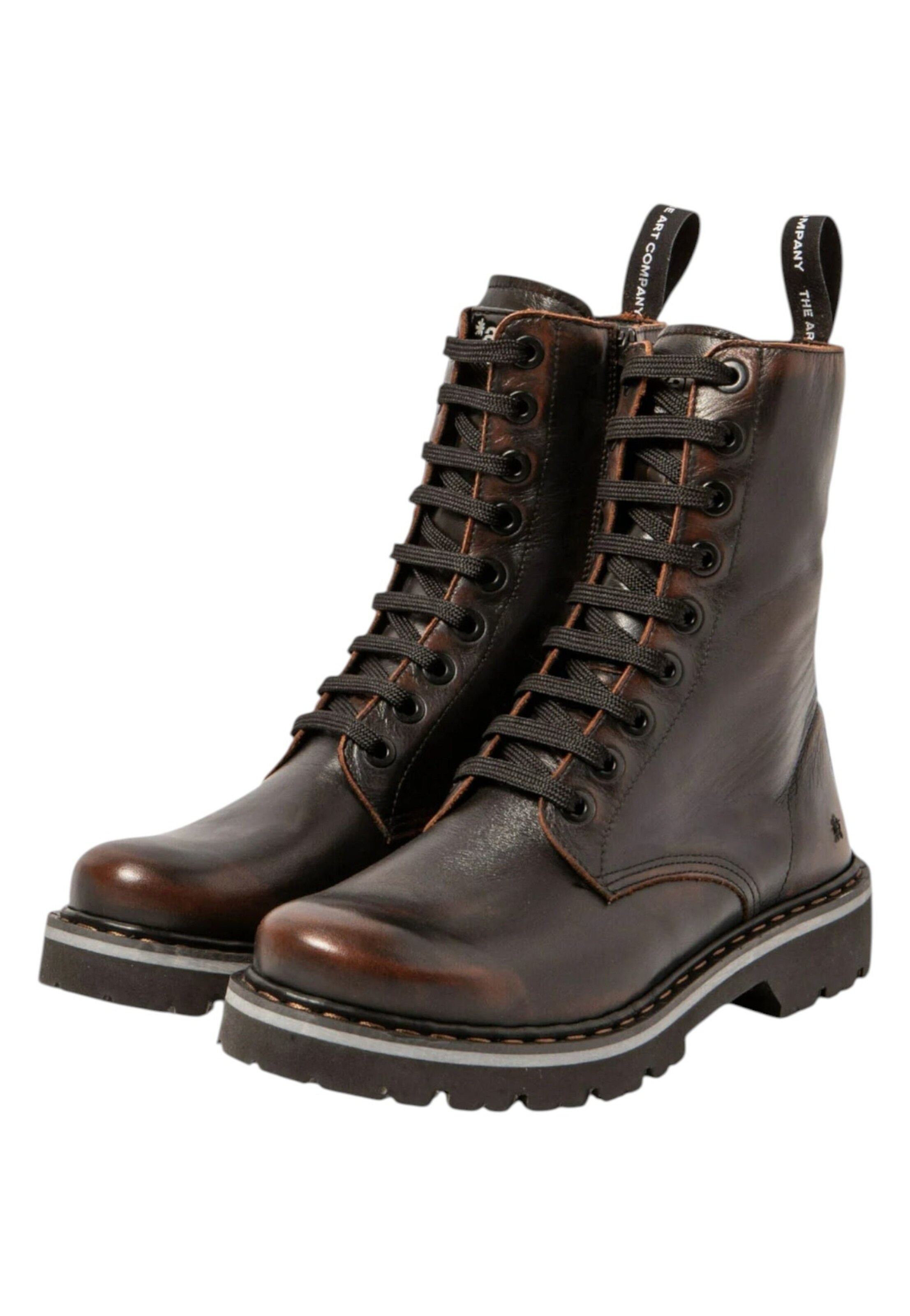 Bottines à lacets ART en marron