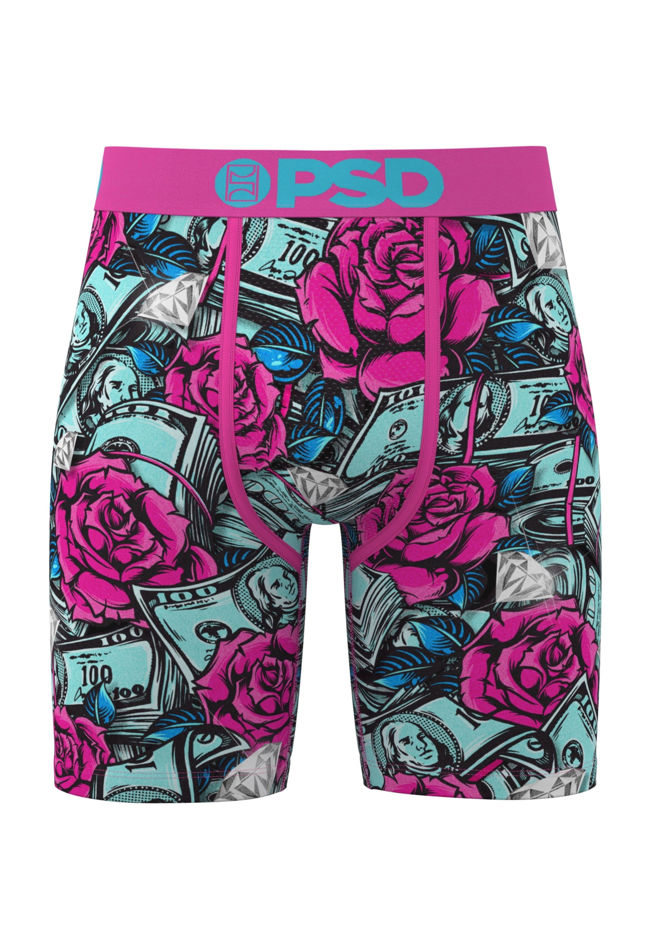 Boxer 'Stacked Roses' di PSD in rosa: frontale