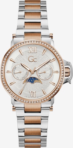 Montre à affichage analogique Gc en argent : devant
