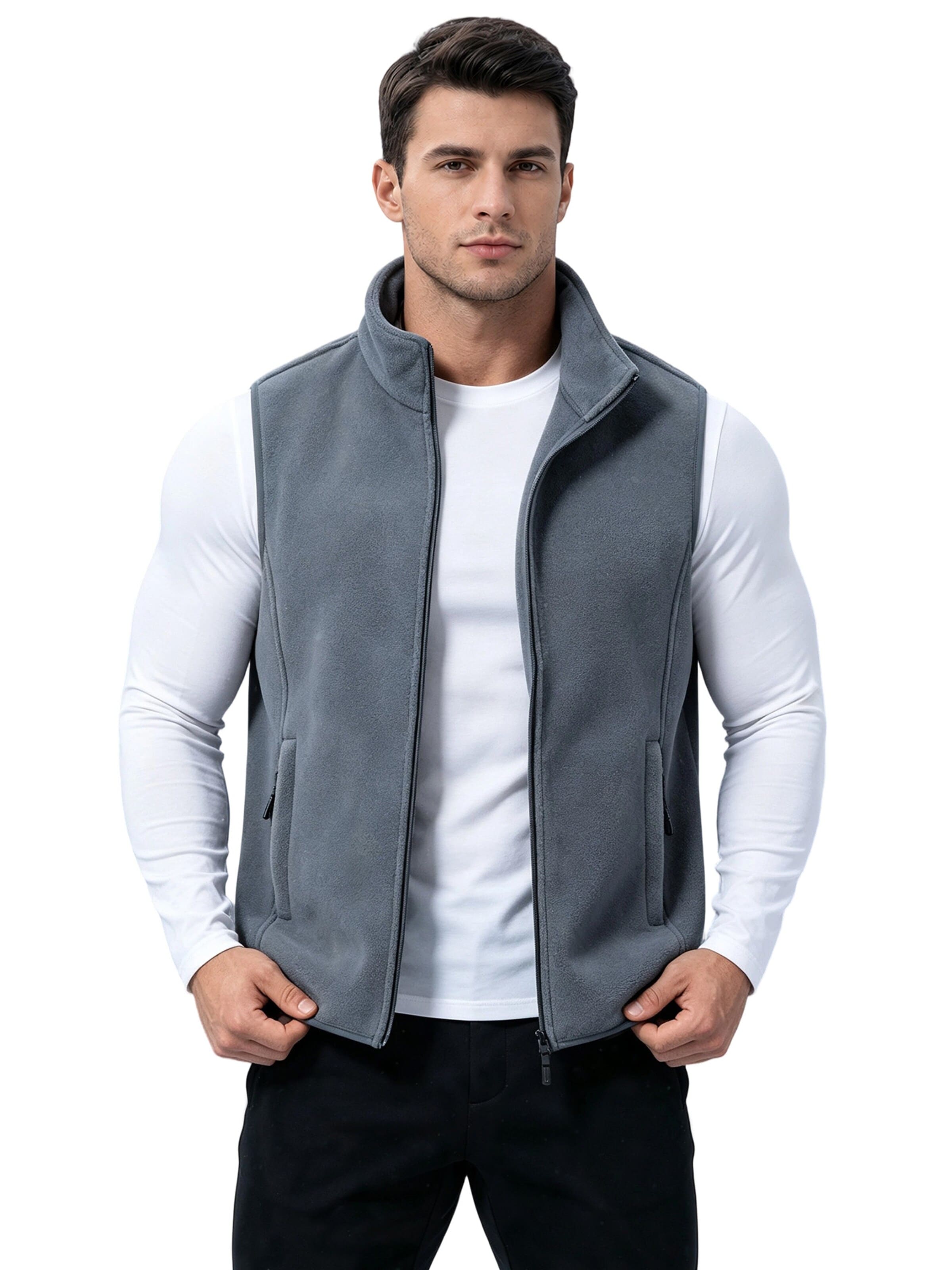 Magicshe Vest 'Fleeceweste' in Grey: front