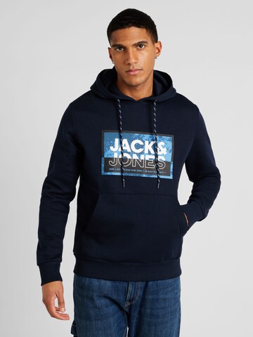 Sweat-shirt 'LOGAN' JACK & JONES en bleu : devant