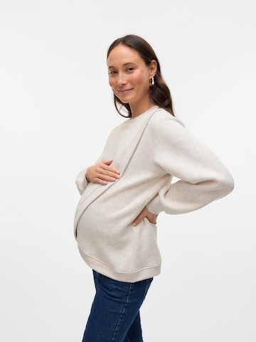 MAMALICIOUS Sweatshirt 'MLSina' in Beige: front
