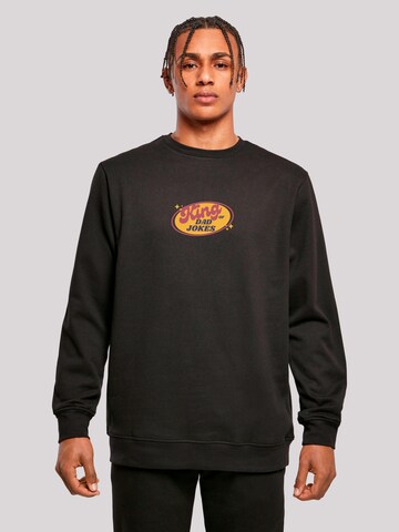F4NT4STIC Sweatshirt 'King Of Dad Jokes Witziges Vatertagsmotiv' in Zwart: voorkant