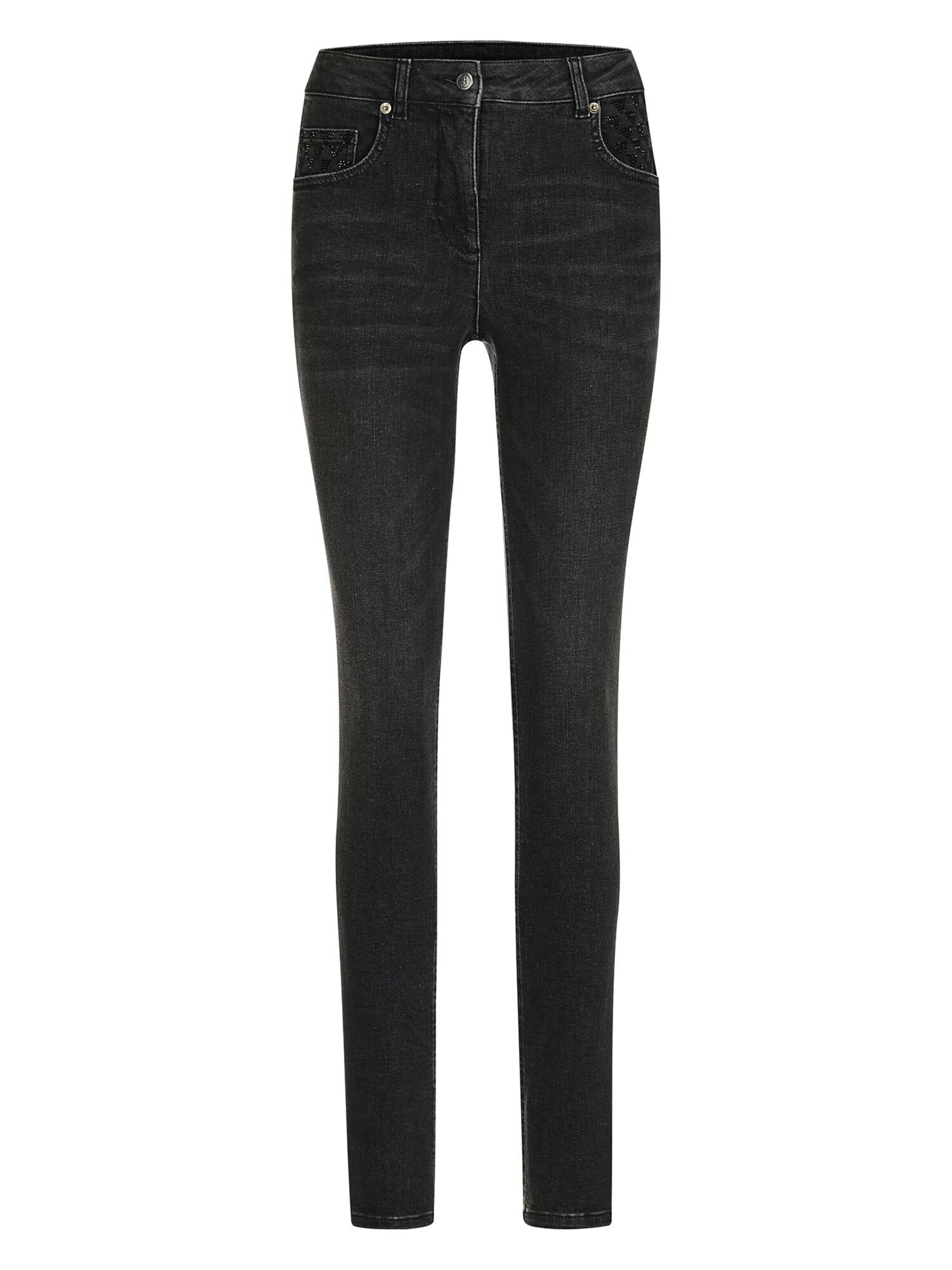 MADELEINE Slimfit Jeans in Zwart: voorkant