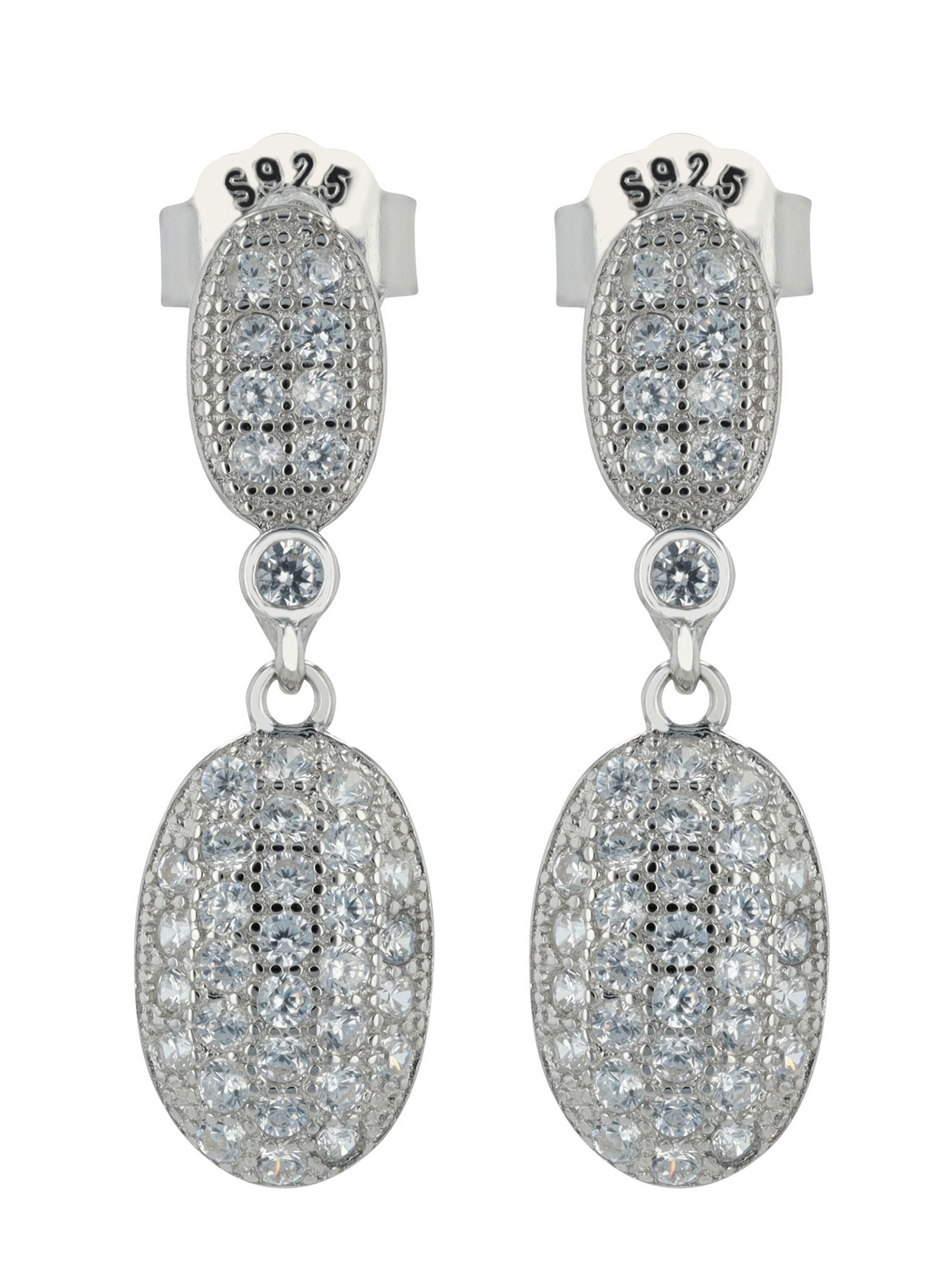 Akzent Earrings '"Rahel" aus 925 Sterlingsilber, rhodiniert, langlebig' in Silver: front