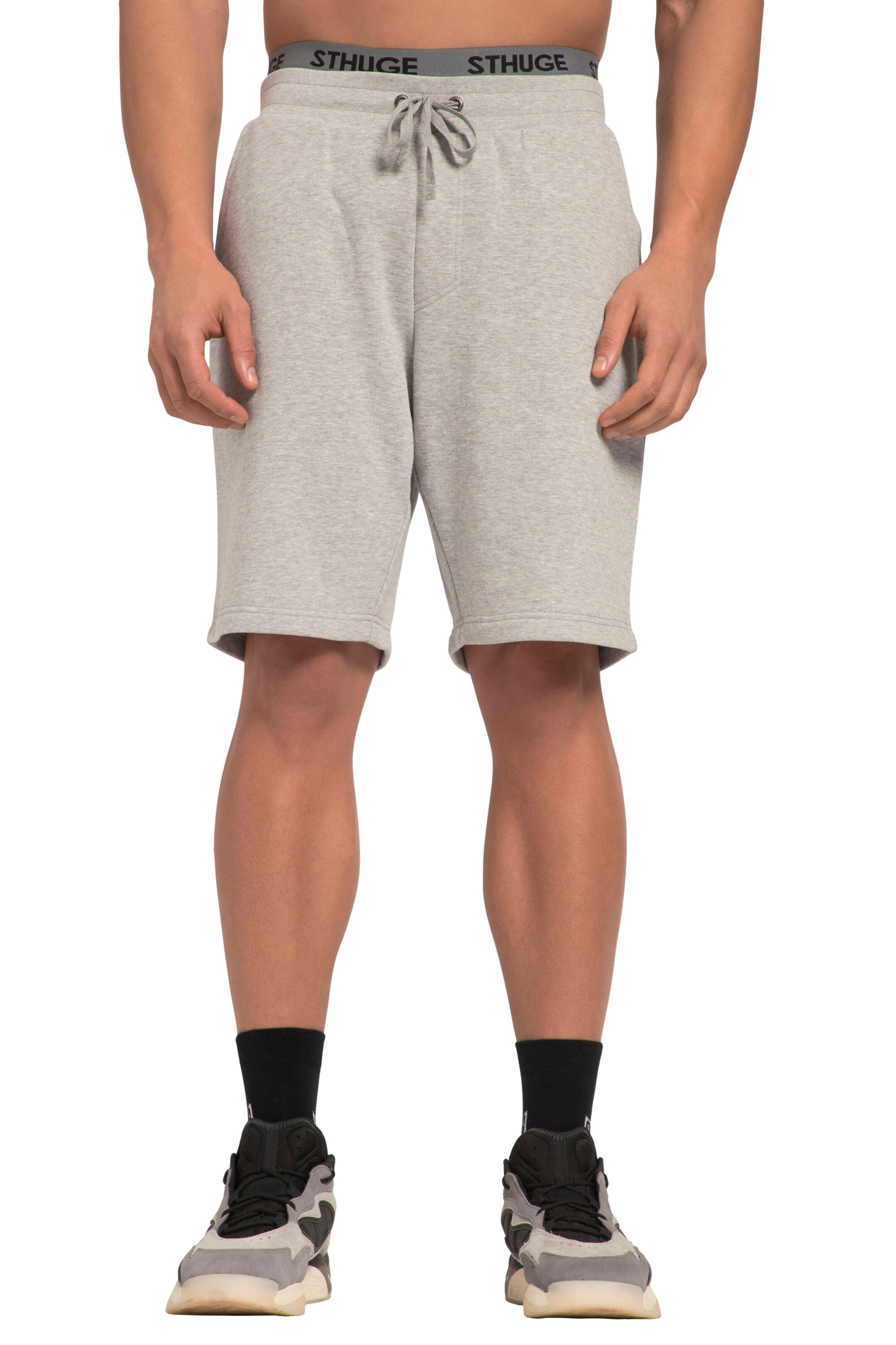 STHUGE Regular Workout Pants in Grey: front